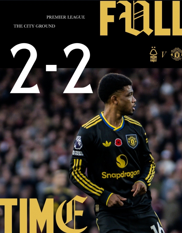 ▲ 맨체스터 유나이티드가 노팅엄 포레스트와 2-2 무승부를 거뒀다.ⓒ맨체스터 유나이티드 제공