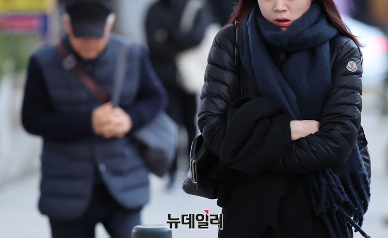 ▲ 한파 특보가 내려진 날 서울 서초역 인근에서 시민들이 두꺼운 옷차림으로 출근을 하고 있다. ⓒ뉴데일리DB