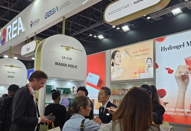 ▲ 경기도경제과학진흥원이 지난 10월 27~29일 '2025 두바이 뷰티월드(Beautyworld Middle East 2025)'에 설치한 한국관 모습. ⓒ경기도경제과학진흥원 제공