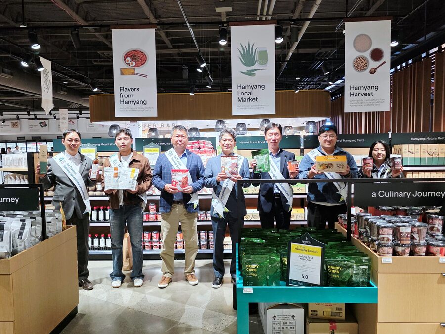 ▲ 함양군은 미국 샌프란시스코를 방문해 함양 농식품을 선보이며 큰 인기를 끌었다.ⓒ함양군
