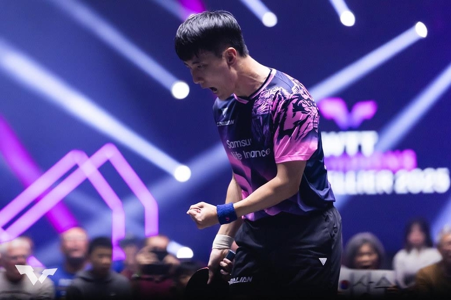 ▲ 이상수가 2025 WTT 시리즈 챔피언스 프랑크푸르트 16강에 올랐다.ⓒWTT 제공