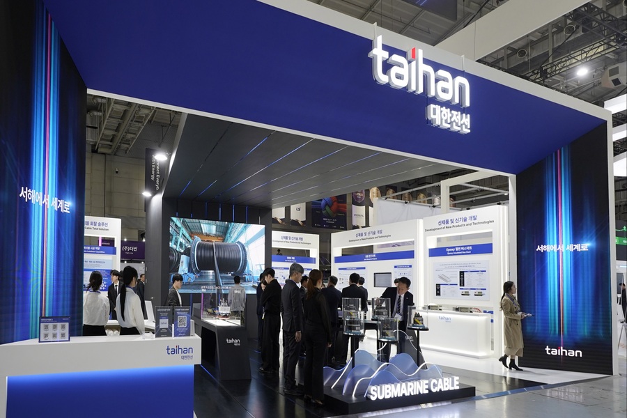 ▲ 대한전선이 BIXPO에 부스를 마련하고 서해안 에너지 고속도로 토털 솔루션을 선보이고 있다. ⓒ대한전선