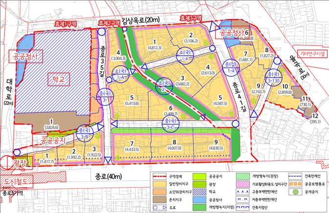 ▲ 종로구 효제 1·2·3 도시정비형 재개발사업 정비계획도 ⓒ서울시