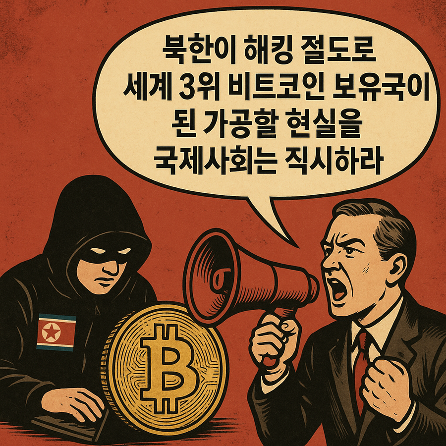 ▲ 북한이 핵보유국에 이어 세계 3위 비트코인 보유국이 되었다니 가공할 현실이다. 조직적 해킹으로 전세계에서 금융자산을 도둑질 한 결과다. 디지털 약탈, 사이버 약탈로 규정할만한 사례다. ⓒ 챗Gpt