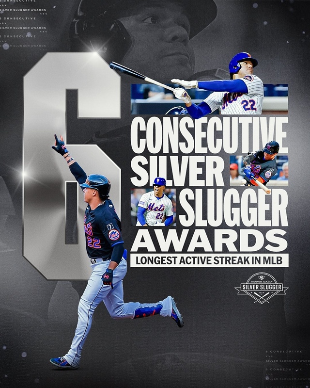 ▲ 뉴욕 메츠의 '거포' 후안 소토가 6회 연속 실버슬러거 수상자로 뽑혔다. 사진=MLB 인스타그램 갈무리. ⓒmlb