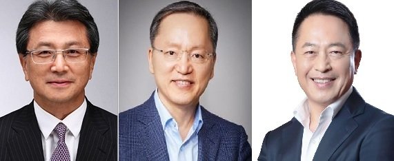 ▲ 왼쪽부터 삼성전자 정현호 회장 보좌역(부회장), 박학규 사업지원실장 사장, 최윤호 사업지원실 전략팀장 사장.