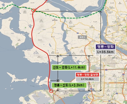 ▲ 인천 영종도와 강화도를 잇는 서해남북평화도로 구상도ⓒ인천시 제공