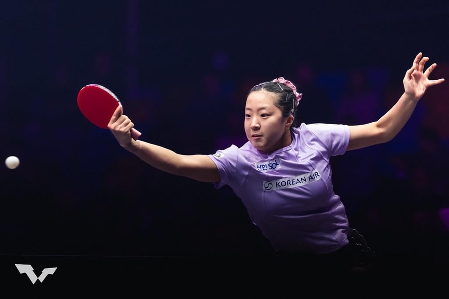 ▲ 매서운 상승세를 장착한 신유빈이 독일 대회 4강에 안착했다.ⓒWTT 제공