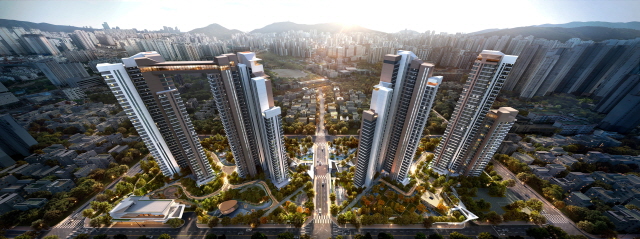 ▲ 부산 사직5구역 재개발 조감도. ⓒ현대건설