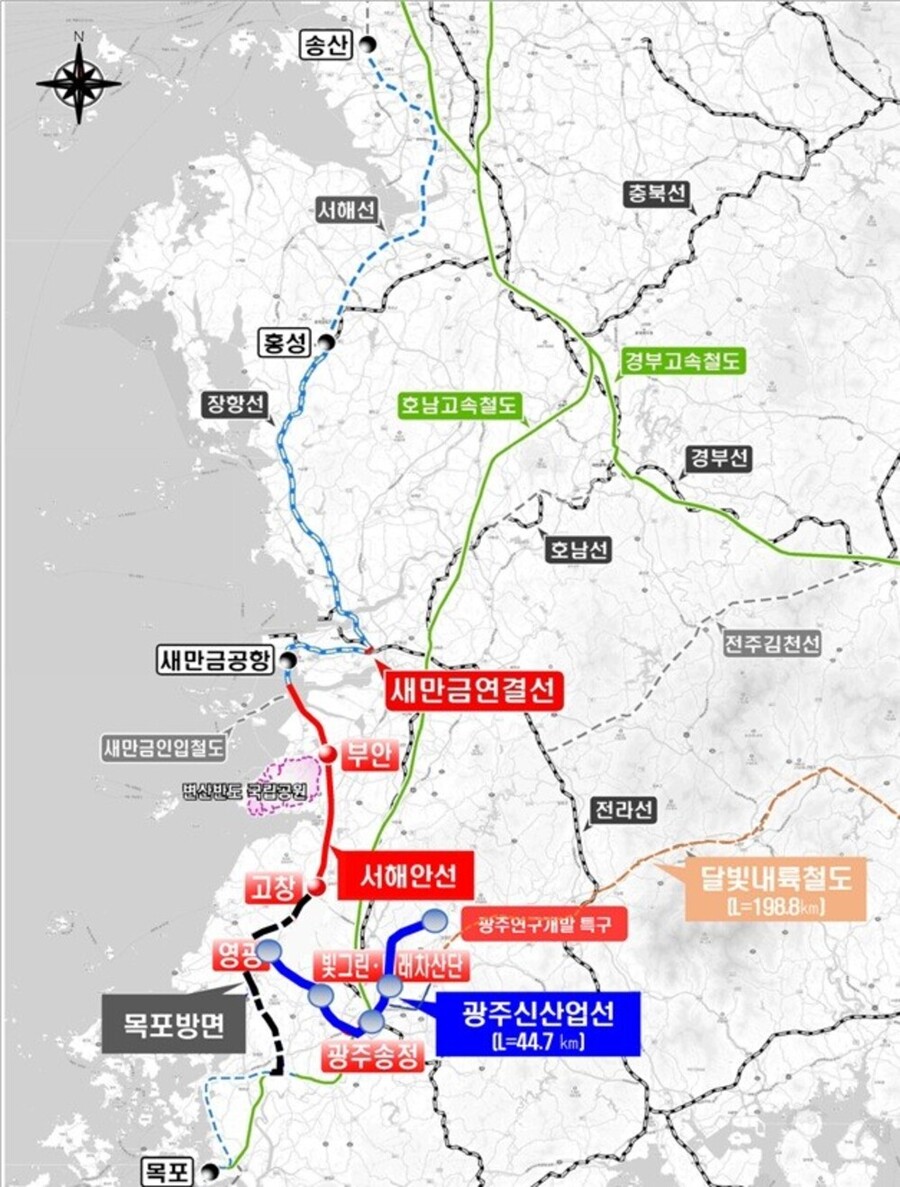 ▲ 광주 신산업선 노선도ⓒ광주광역시 제공