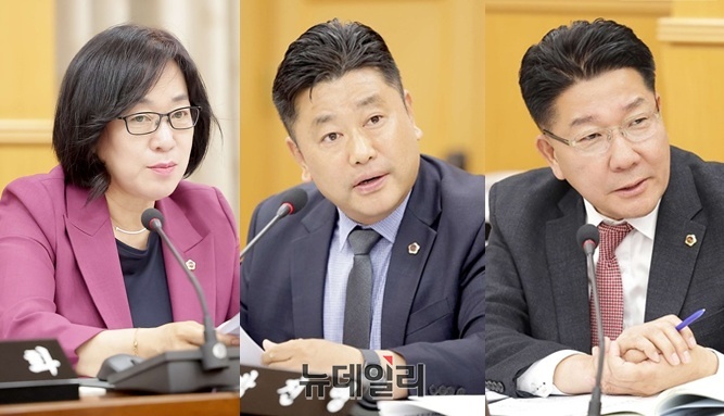 ▲ 왼쪽부터 박주화.방진영.송활섭의원.ⓒ김경태기자