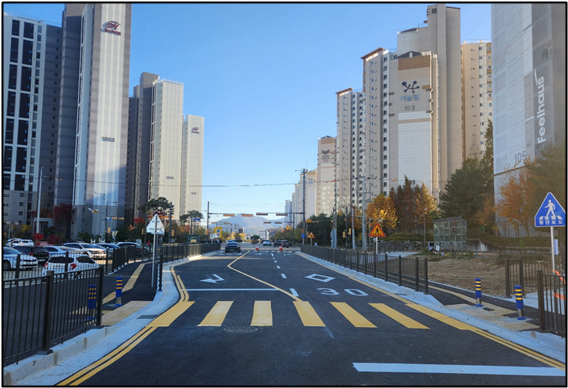 ▲ 임시 개통된 모종동 온양 중로.ⓒ아산시