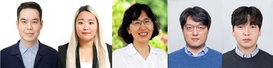 ▲ 왼쪽부터 한양대 유호천 교수, 한양대 강승미 박사과정생, 경상국립대 김윤희 교수, 가천대 이충환 교수, 한양대 ERICA 오세용 교수.ⓒ한양대
