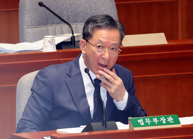 ▲ 정성호 법무부 장관이 13일 국회에서 열린 예산결산특별위원회 전체회의에 출석해 있다./연합뉴스