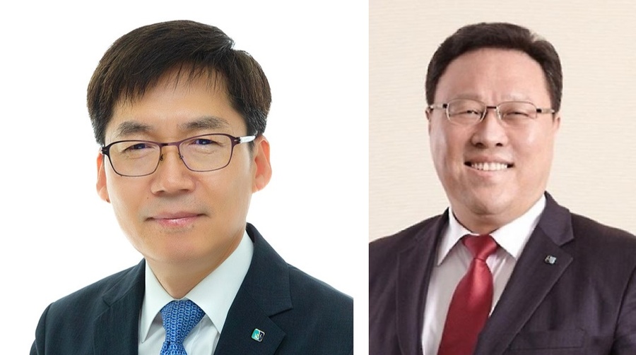 ▲ 왼쪽부터 김형일 기업은행 전무, 시석중 경기신용보증재단 이사장 ⓒ각사