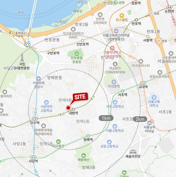 ▲ 서초구 방배동 '내방역 역세권활성화사업' 투시도ⓒ한토신