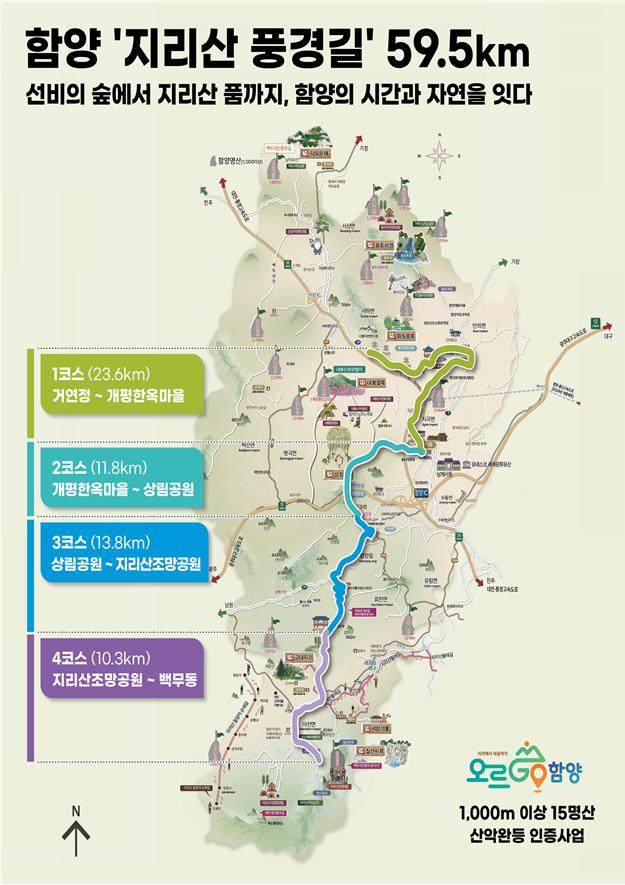 ▲ 함양군 ‘지리산 풍경길’위치도ⓒ함양군
