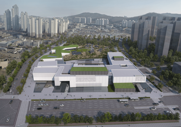 ▲ 인천뮤지엄파크는 인천시 미추홀구 학익동에 지하 1층 지상 2층 연면적 3만9000㎡ 규모로 2028년 8월 준공될 예정이다. ⓒ인천시 제공