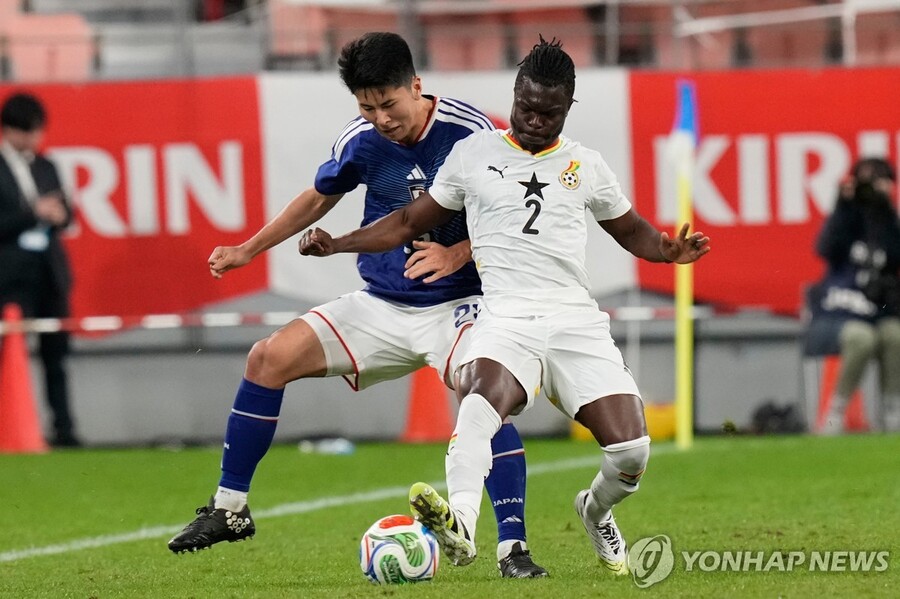 ▲ 일본 축구대표팀이 미나미노와 도안의 연속골을 앞세워 가나를 2-0으로 잡았다.ⓒ연합뉴스 제공