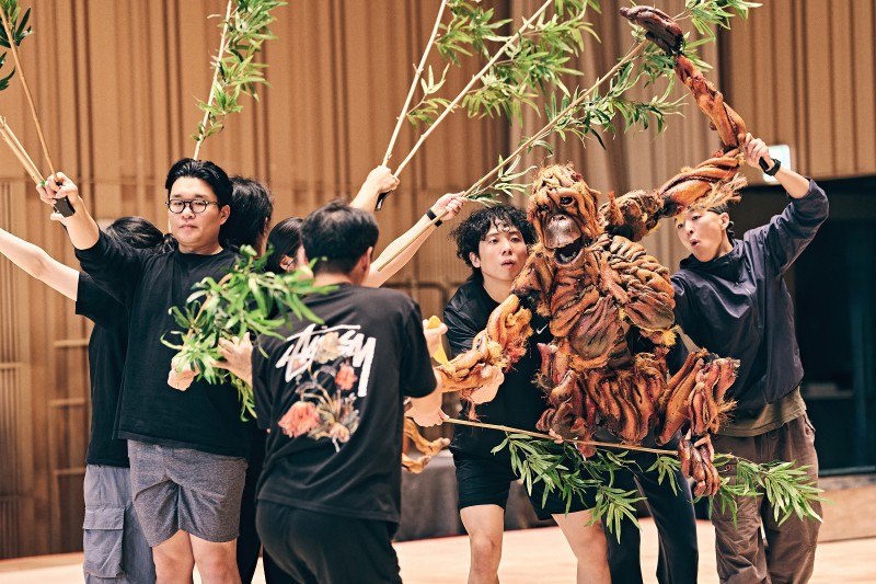 ▲ '라이프 오브 파이' 퍼펫 연습 현장.ⓒ에스앤코