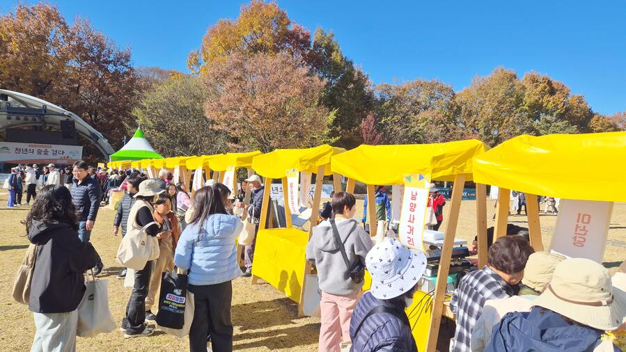 ▲ 함양군은 지난 15일 상림공원 토요무대에서 청년단체가 주도하는 ‘청년 청춘마켓(2차)’을 성공적으로 개최했다.ⓒ함양군