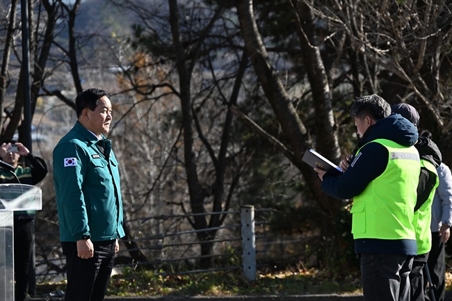 ▲ 도로 제설 발대식 장면. ⓒ평창군