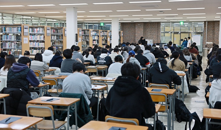 ▲ 삼육대 2026학년도 수시모집 논술고사 시험장 모습.ⓒ삼육대