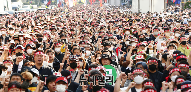 ▲ 2022년 10월 29일 열린 '공공노동자 총력 결의대회' ⓒ이종현 기자