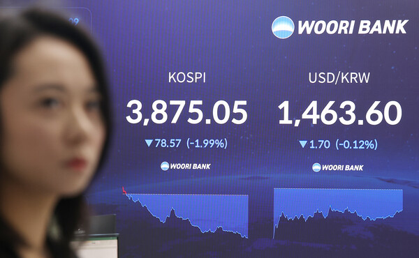 ▲ 19일 서울 중구 우리은행 본점 딜링룸  모습.ⓒ연합뉴스