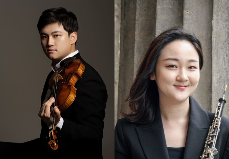 ▲ 바이올리니스트 박규민, 오보이스트 송현정.ⓒ금호문화재단