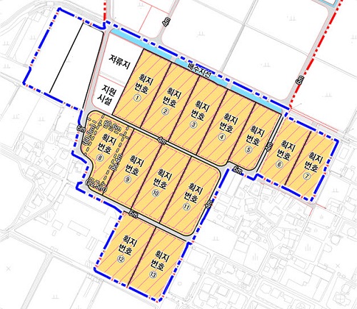 ▲ 딸기산업 스마트팜 단지 분양 구획도.ⓒ논산시