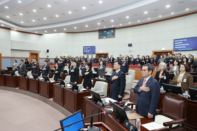 ▲ 김홍규 시장은 시의회 시정연설에서 