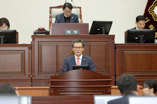 ▲ 김홍규 시장은 시의회 시정연설에서 