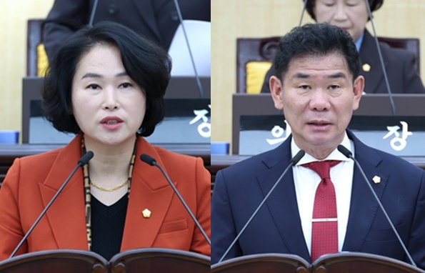 ▲ 김영희·강정규 의원은 25일 제290회 정례회 제1차 본회에서 경계선지능아동 지원 법·제도 정비 필요,소방차 진입 곤란 지역 맞춤형 대응 등을 건의했다. ⓒ동구의회