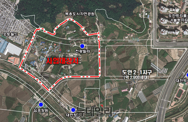 ▲ 도안 2-4 사업대상지 ⓒ김경태기자