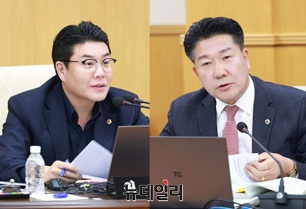 ▲ 왼쪽부터 정명국.송활섭 의원.ⓒ김경태 기자