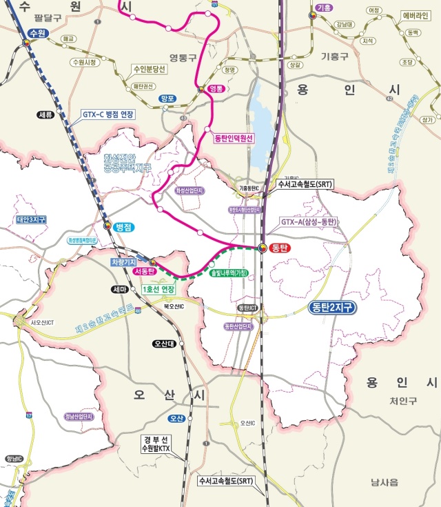 ▲ (가칭)솔빛나루역 노선도ⓒ화성시 제공