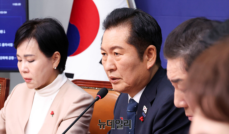 ▲ 정청래 더불어민주당 대표가 28일 오전 국회에서 열린 최고위원회의에서 모두발언을 하고 있다. ⓒ서성진 기자