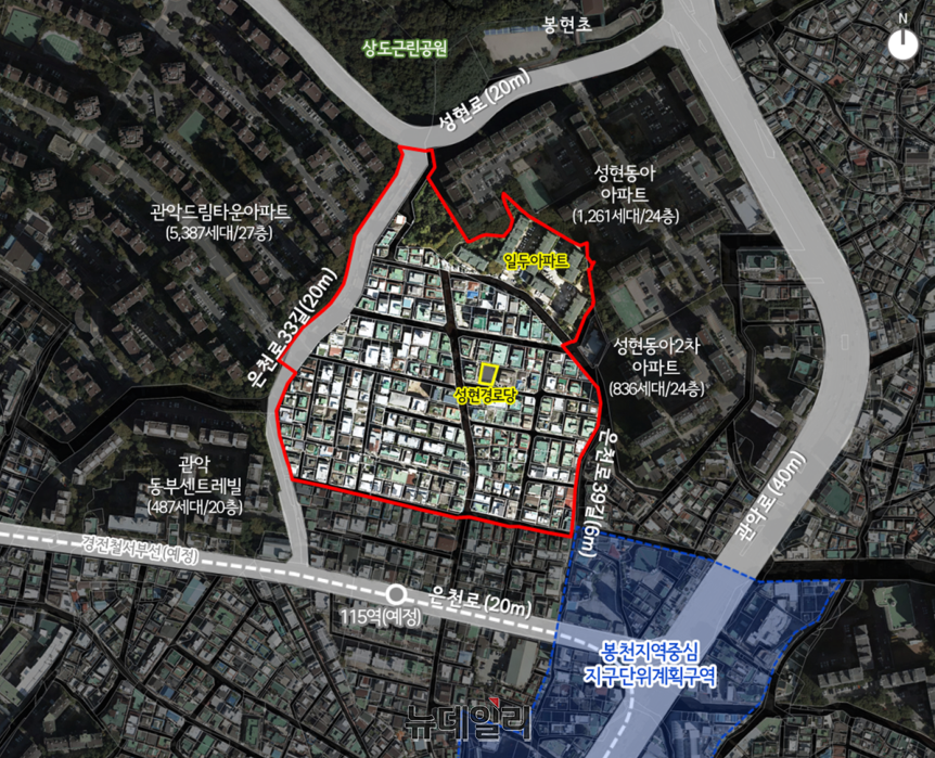 ▲ 관악구 성현동 1021번지 일대 모아타운 위치도 ⓒ서울시