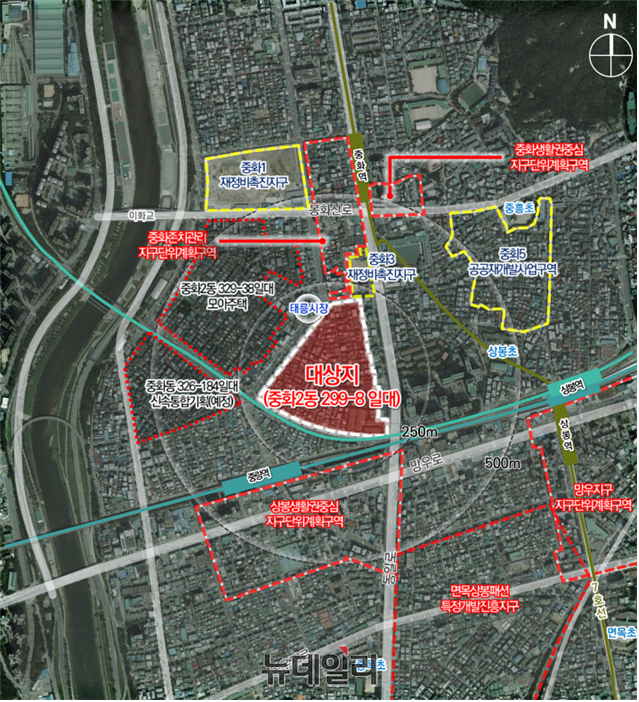 ▲ 중랑구 중화2동 299-8번지 일대 모아타운 위치도 ⓒ서울시