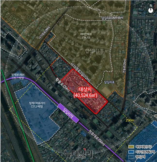 ▲ 동대문구 답십리동 489번지 일대 모아타운 위치도 ⓒ서울시