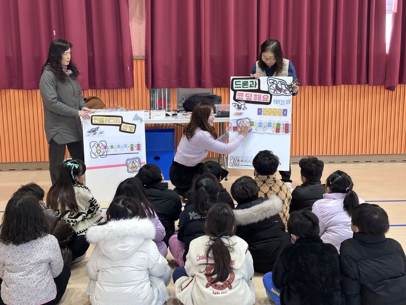 ▲ 남서울대 SW미래채움 충남센터가 충남 지역 정보소외학교 학생들의 디지털 격차 해소를 위해 AI·SW 캠프를 열고 있다.ⓒ남서울대