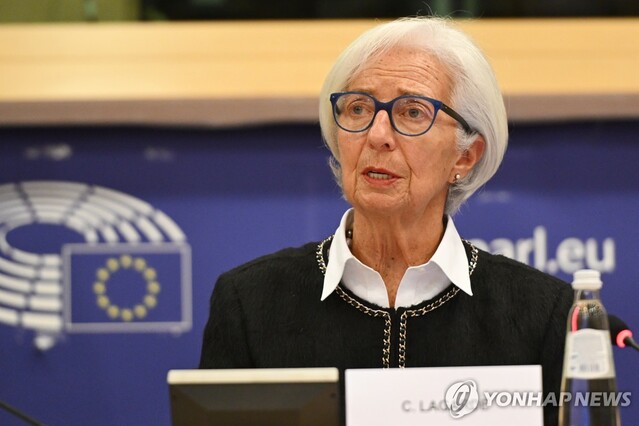 ▲ 유럽의회에 출석한 크리스틴 라가르드 유럽중앙은행(ECB) 총재. 출처=APⓒ연합뉴스