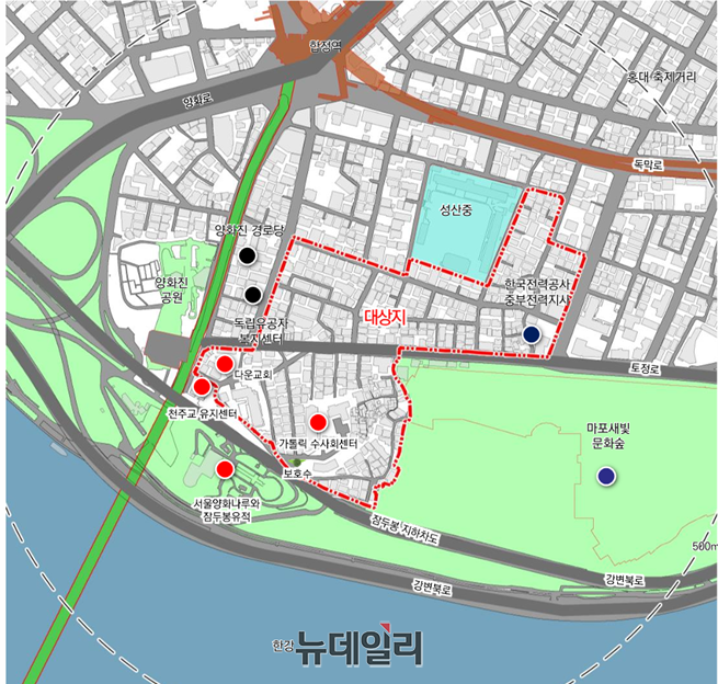 ▲ 마포구 합정동 369번지 일대 모아타운 위치도 ⓒ서울시