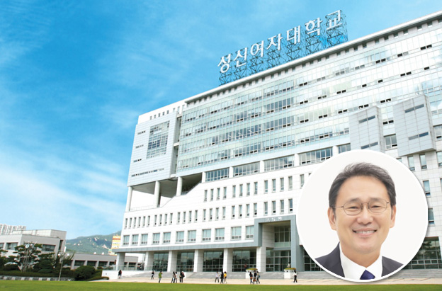 ▲ 성신여자대학교 전경. 우측 하단은 이성근 총장.ⓒ성신여대