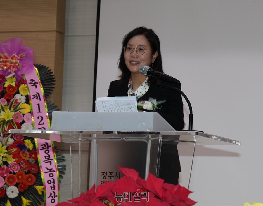 ▲ 박찬순 청주시농업기술센터 소장이 축사를 하고 있다.ⓒ김정원 기자