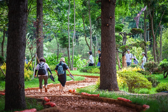 ▲ 영랑호 맨발 황톳길. ⓒ속초시
