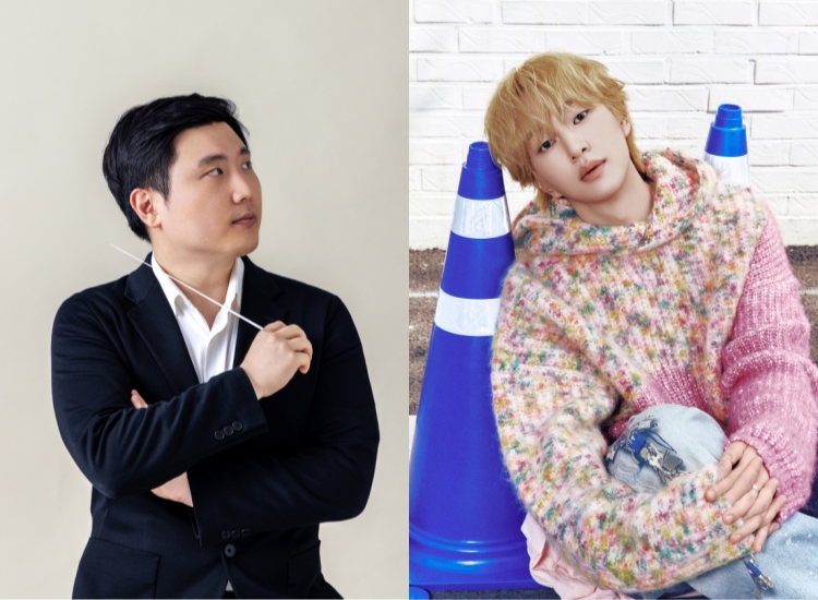 ▲ 지휘자 송민규(왼쪽)와 샤이니 온유.ⓒ서울시향