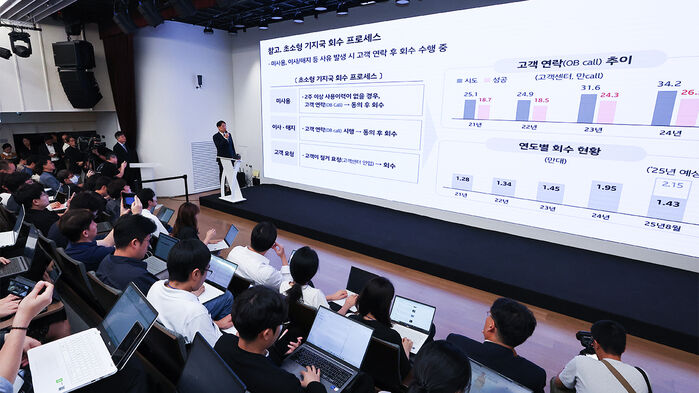 ▲ 소액결제 피해 재발 방지책 설명하는 구재형 KT 본부장. ⓒ연합뉴스