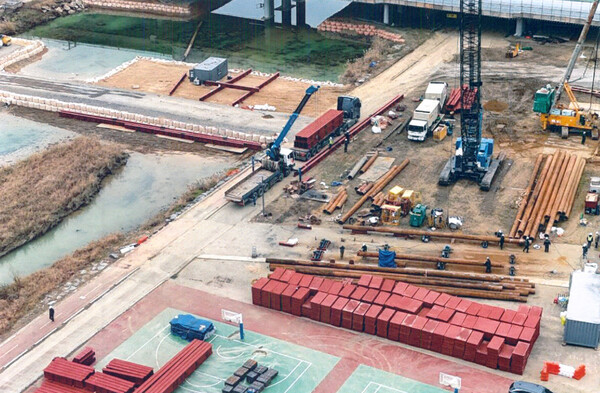 ▲ 유등교 가설교량 공사 현장.ⓒ대전시